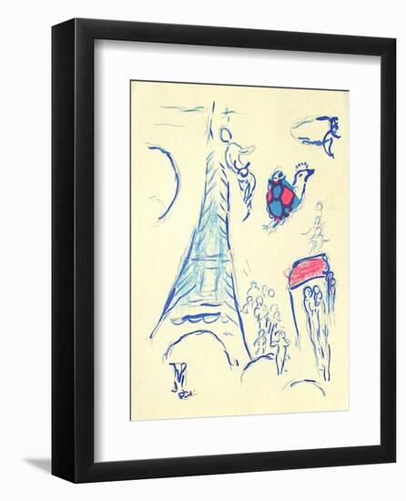 Plafond de l'Opéra: Lange de Mozart-Marc Chagall-Framed Premium Edition