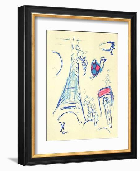 Plafond de l'Opéra: Lange de Mozart-Marc Chagall-Framed Premium Edition
