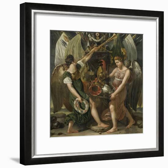 Plafond de la Galerie de Bal : La Victoire proclamée par la Renommée-null-Framed Giclee Print