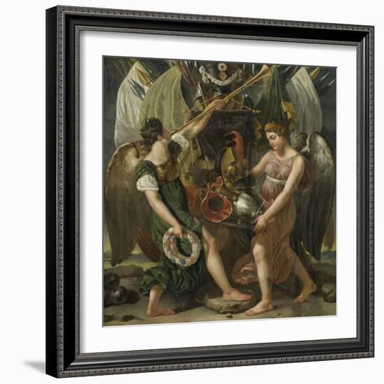 Plafond de la Galerie de Bal : La Victoire proclamée par la Renommée-null-Framed Giclee Print