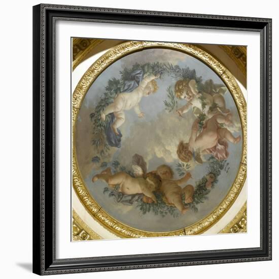 Plafond de la salle du Conseil à Fontainebleau-Jean-Jacques Lagrenée-Framed Giclee Print