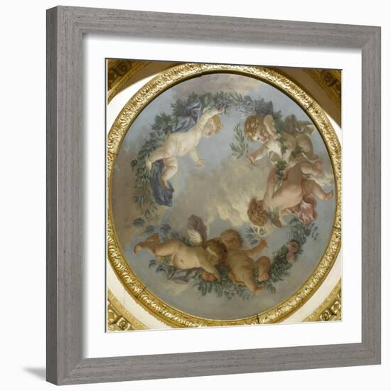 Plafond de la salle du Conseil à Fontainebleau-Jean-Jacques Lagrenée-Framed Giclee Print