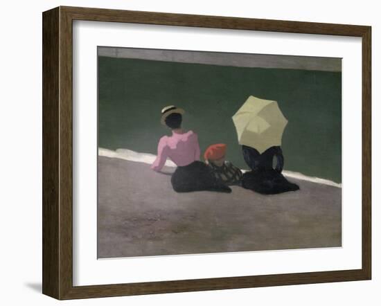 Plage a Etretat (Sur la Plage)-F?lix Vallotton-Framed Giclee Print