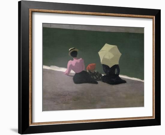 Plage a Etretat (Sur la Plage)-F?lix Vallotton-Framed Giclee Print