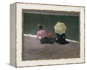 Plage a Etretat (Sur la Plage)-F?lix Vallotton-Framed Premier Image Canvas