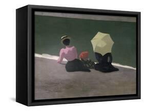 Plage a Etretat (Sur la Plage)-F?lix Vallotton-Framed Premier Image Canvas
