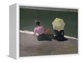 Plage a Etretat (Sur la Plage)-F?lix Vallotton-Framed Premier Image Canvas