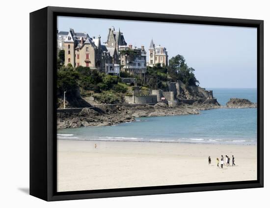 Plage De L'Ecluse and Typical Villas, Dinard, Brittany, France, Europe-Thouvenin Guy-Framed Premier Image Canvas