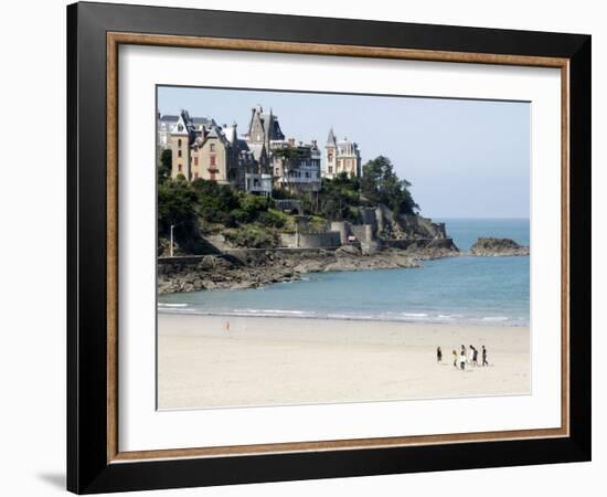 Plage De L'Ecluse and Typical Villas, Dinard, Brittany, France, Europe-Thouvenin Guy-Framed Photographic Print