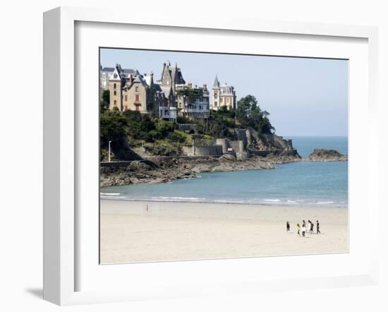 Plage De L'Ecluse and Typical Villas, Dinard, Brittany, France, Europe-Thouvenin Guy-Framed Photographic Print