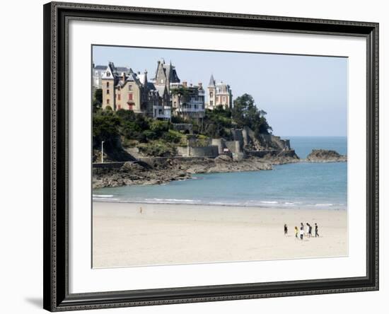 Plage De L'Ecluse and Typical Villas, Dinard, Brittany, France, Europe-Thouvenin Guy-Framed Photographic Print