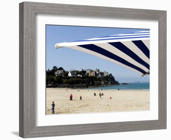 Plage De L'Ecluse and Typical Villas, Dinard, Brittany, France, Europe-Thouvenin Guy-Framed Photographic Print