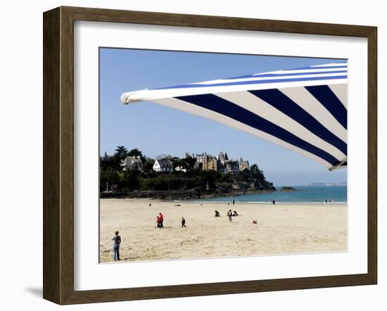 Plage De L'Ecluse and Typical Villas, Dinard, Brittany, France, Europe-Thouvenin Guy-Framed Photographic Print