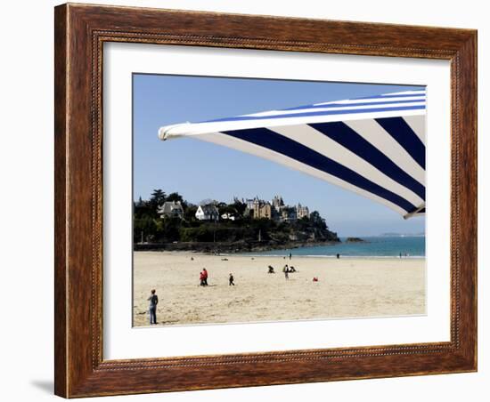 Plage De L'Ecluse and Typical Villas, Dinard, Brittany, France, Europe-Thouvenin Guy-Framed Photographic Print