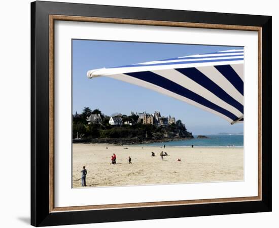 Plage De L'Ecluse and Typical Villas, Dinard, Brittany, France, Europe-Thouvenin Guy-Framed Photographic Print