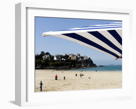 Plage De L'Ecluse and Typical Villas, Dinard, Brittany, France, Europe-Thouvenin Guy-Framed Photographic Print