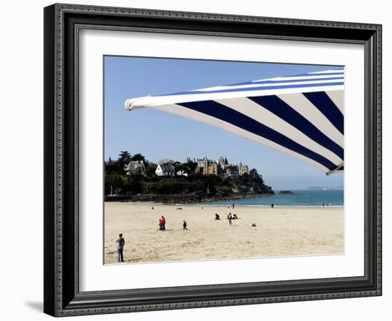 Plage De L'Ecluse and Typical Villas, Dinard, Brittany, France, Europe-Thouvenin Guy-Framed Photographic Print