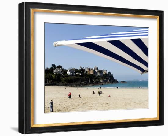 Plage De L'Ecluse and Typical Villas, Dinard, Brittany, France, Europe-Thouvenin Guy-Framed Photographic Print