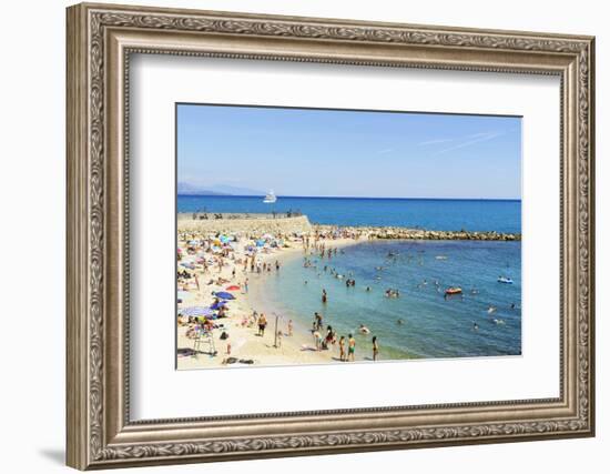 Plage de la Gravette, Antibes, Alpes Maritimes, Cote d'Azur, Provence, France, Mediterranean, Europ-Fraser Hall-Framed Photographic Print