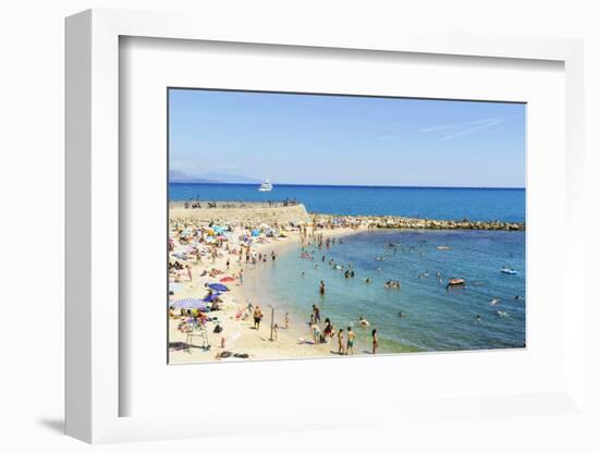 Plage de la Gravette, Antibes, Alpes Maritimes, Cote d'Azur, Provence, France, Mediterranean, Europ-Fraser Hall-Framed Photographic Print