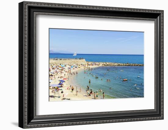 Plage de la Gravette, Antibes, Alpes Maritimes, Cote d'Azur, Provence, France, Mediterranean, Europ-Fraser Hall-Framed Photographic Print