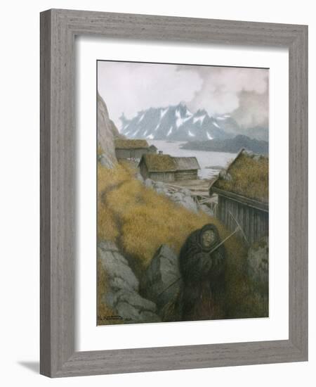 Plague travels around the country, 1904-Theodor Severin Kittelsen-Framed Giclee Print