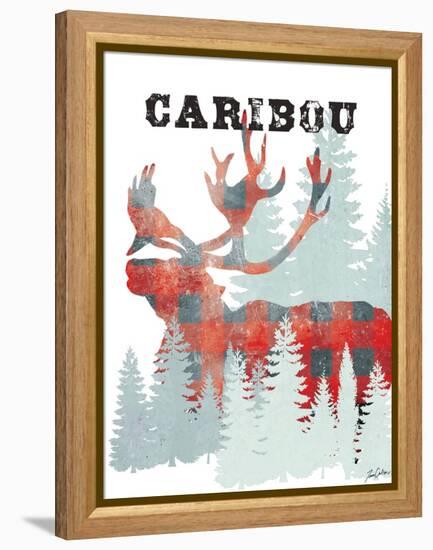 Plaid Caribou-Tina Carlson-Framed Stretched Canvas