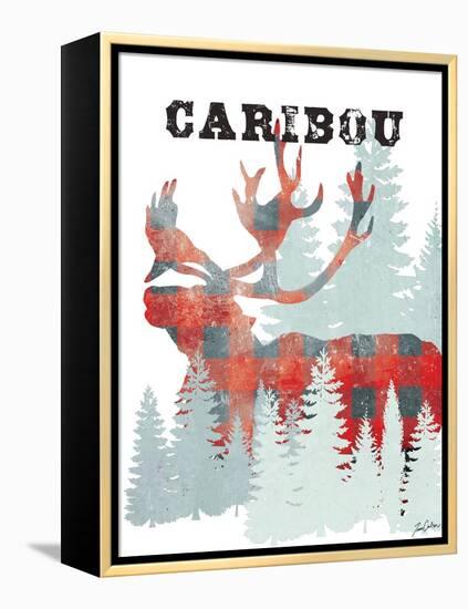 Plaid Caribou-Tina Carlson-Framed Stretched Canvas