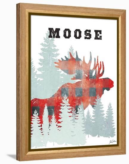 Plaid Moose-Tina Carlson-Framed Stretched Canvas