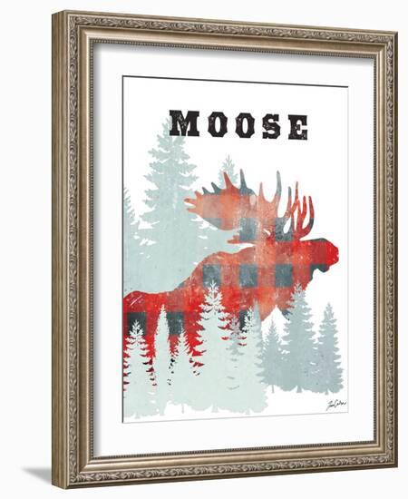 Plaid Moose-Tina Carlson-Framed Art Print