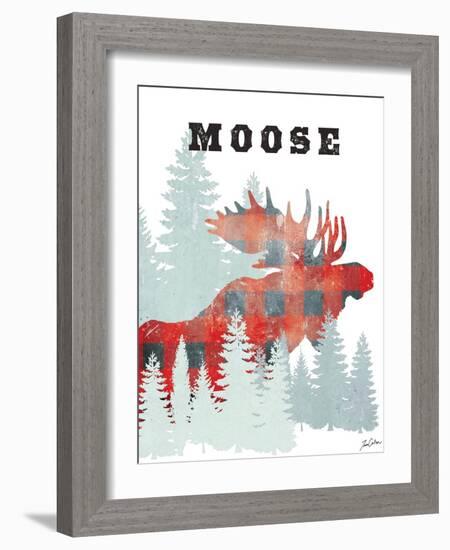 Plaid Moose-Tina Carlson-Framed Art Print