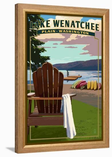 Plain, Washington - Adirondack Chair-Lantern Press-Framed Stretched Canvas