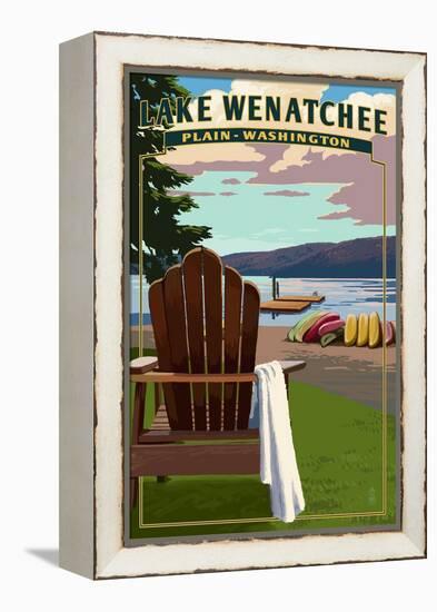 Plain, Washington - Adirondack Chair-Lantern Press-Framed Stretched Canvas
