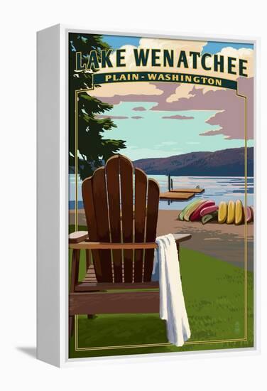 Plain, Washington - Adirondack Chair-Lantern Press-Framed Stretched Canvas