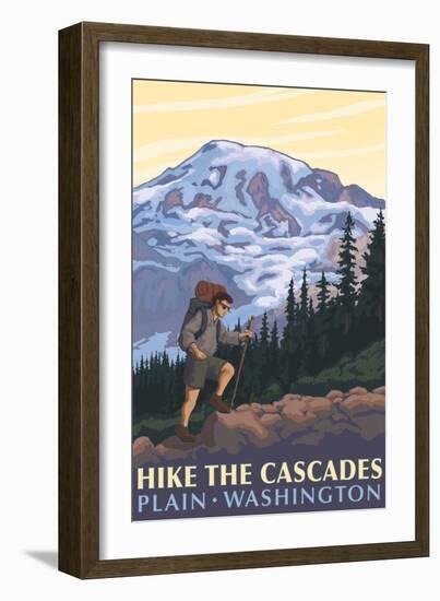 Plain, Washington - Mountain Hiker-Lantern Press-Framed Premium Giclee Print