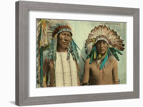 Plains Indian Chiefs, Two Lodge, Long Bear-null-Framed Art Print