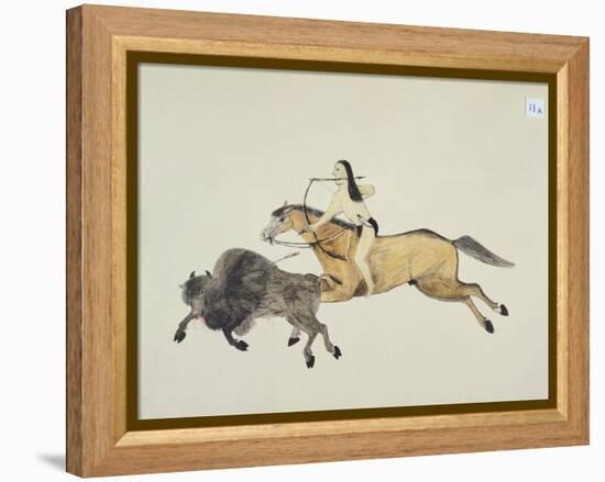 Plains Indian Equipment for the Buffalo Hunt-Kills Two-Framed Premier Image Canvas