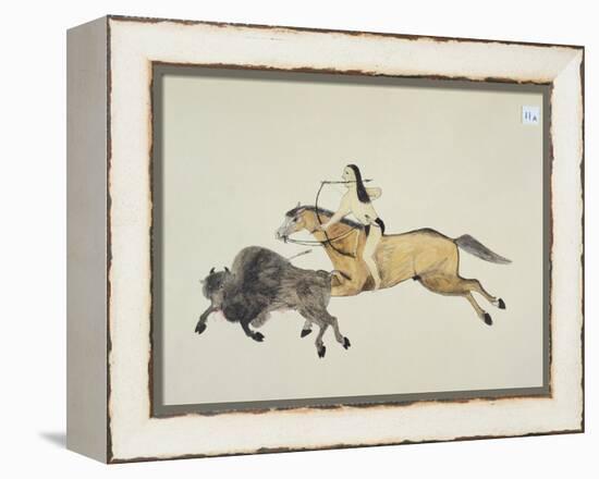 Plains Indian Equipment for the Buffalo Hunt-Kills Two-Framed Premier Image Canvas