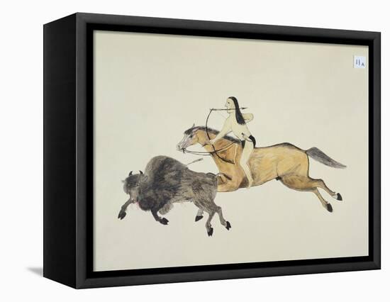 Plains Indian Equipment for the Buffalo Hunt-Kills Two-Framed Premier Image Canvas