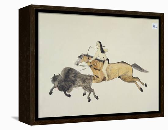 Plains Indian Equipment for the Buffalo Hunt-Kills Two-Framed Premier Image Canvas