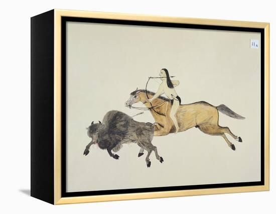 Plains Indian Equipment for the Buffalo Hunt-Kills Two-Framed Premier Image Canvas