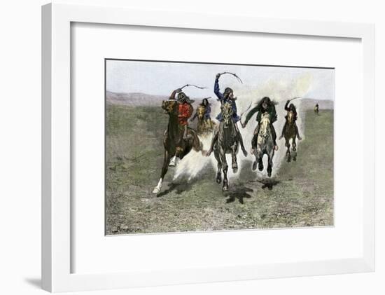 Plains Indians Horse-Racing, 1800s-null-Framed Giclee Print