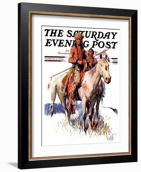 "Plains Indians," Saturday Evening Post Cover, March 3, 1934-William Henry Dethlef Koerner-Framed Giclee Print