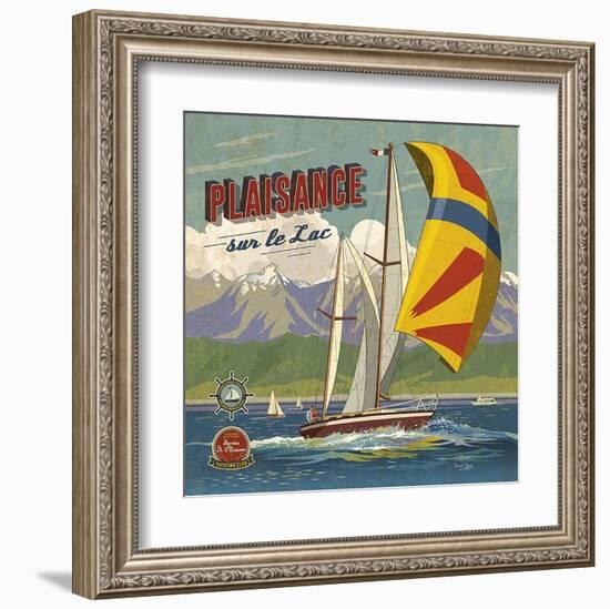 Plaisance sur lac-Bruno Pozzo-Framed Art Print