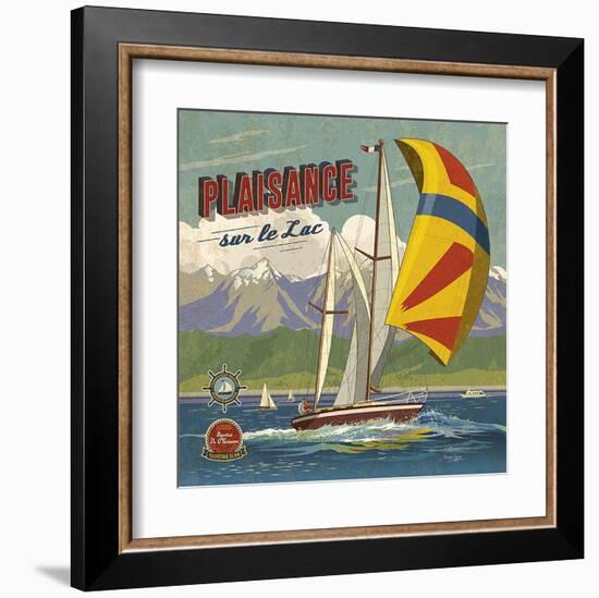 Plaisance sur lac-Bruno Pozzo-Framed Art Print