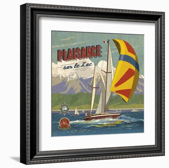 Plaisance sur lac-Bruno Pozzo-Framed Art Print