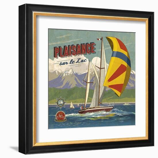 Plaisance sur lac-Bruno Pozzo-Framed Art Print