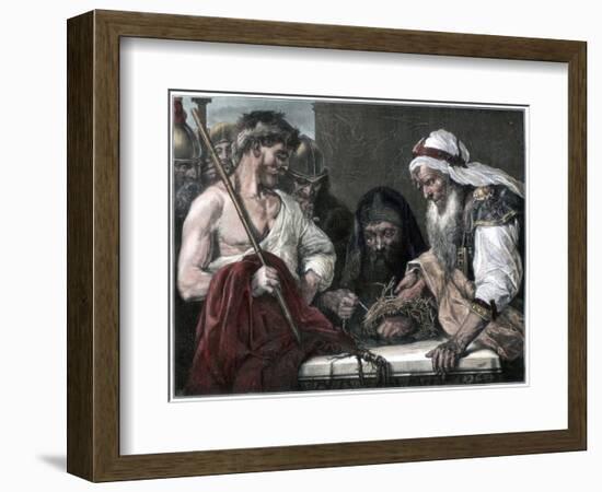 Plaiting the Crown of Thorns, 1875-null-Framed Giclee Print