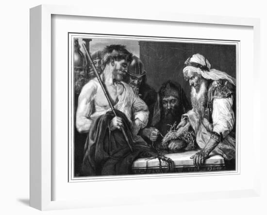 Plaiting the Crown of Thorns, 1875-null-Framed Giclee Print
