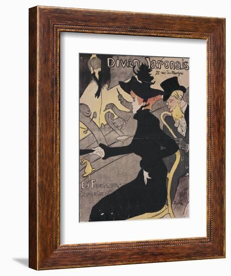 Plakat Divan Japonais, 75 Rue Des Martyres-Henri de Toulouse-Lautrec-Framed Giclee Print